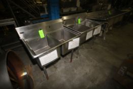 ENS Double Bowl S/S Sinks, Overall Dims.: Aprox. 39