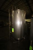 500 Gal. S/S Vertical Single Wall Tank, Tank Dims.: Aprox. 72