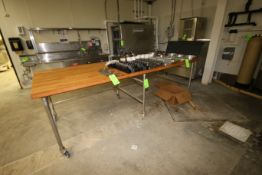 Wooden Top Baking Table, with S/S Portable Frame & Legs, Overall Dims.: Aprox. 120