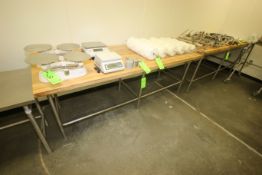 Wooden Top Baking Table, with S/S Frame & Legs, Overall Dims.: Aprox. 96