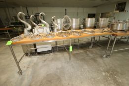 Wooden Top Baking Tables, with S/S Portable Frame & Legs, Overall Dims.: (1) Aprox. 120