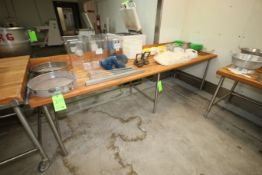 Wooden Top Baking Tables, with S/S Frame & Legs, with Wooden Back Splash, Overall Dims.: Aprox. 115