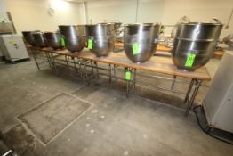 Wooden Top Baking Tables, with S/S Frame & Legs, Overall Dims.: Aprox. 96