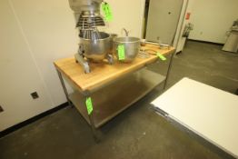 Wooden Top Baking Table, with S/S Frame, Legs, & S/S Bottom Shelf, Overall Dims.: Aprox. 72