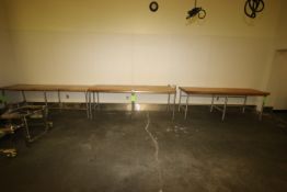 Wooden Top Baking Tables, with S/S Frame & Legs, Overall Dims.: Aprox. 96