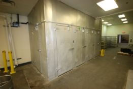 Brown Walk-In Cooler, with Russell 5-Fan Blower, with 5-Doors, Overall Dims.: Aprox. 210