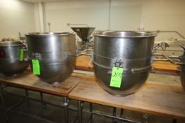 S/S Mixing Bowls, Internal Dims.: Aprox. 20