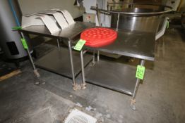 S/S Portable Tables, with S/S Bottom Shelves, Overall Dims.: Aprox. 36