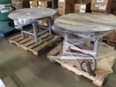 Lot of (2) RIGHT STUFF EQUIPMENT  48in Rotary Accumulator Tables, w. KB Genesis Numeric Control