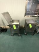 (2) S/S PORTABLE S/S BINS WITH KNIFE STORAGE ASSEMBLY