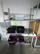 ASSORTED BINS (6) FULL OF VARIOUS KITCHEN UTENSILS