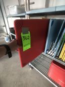 APPX (6) RED PLASTIC CUTTING BOARDS WITH RUBBER CORNER, APPX L24'' X W17-3/4''