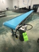 DORNER PORTABLE S/S PACK-OFF CONVEYOR WITH BLUE FOOD GRADE BELT, MODEL 820-394/A, S/S WASHGUARD