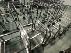 (12) ALUMINUM DOLLIES FOR FOOD STORAGE BINS APPX L26'' X W18'' X H25'' (4) (10) ALUMINUM DOLLIES FOR