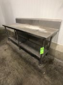 S/S TABLE WITH S/S BACKSPLASH APPX LWH 84