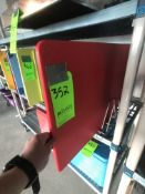 APPX (12) RED PLASTIC CUTTING BOARDS, APPX L24'' X W17-3/4''