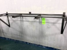 MOUNTED TOTE STAND - FOOD GRADE STAINLESS STEEL WITH SLIDING TOTE BRACKETS AND TABLE SECTION CUT