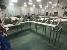 S/S SECTIONAL WORK STATION WITH UMHW CUTTING BOARD TOP APPX DIM. 91 X 12, 116 X 12, 40 X 24, 37 X