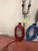 (2) WALL MOUNTED HOSE/WASH DOWN STATION W/ TEMP GAUGE