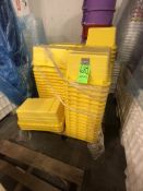 YELLOW FOOD STORAGE BINS APPX 70, APPX DIM. LWH