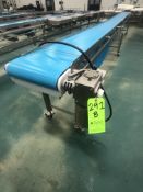 DORNER PORTABLE S/S CONVEYOR WITH BLUE FOOD GRADE BELT, MODEL 820-394/A, S/S WASHGUARD SST MOTOR