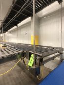 S/S ROLLER CONVEYOR WITHOUT MOUNTS, (1) SPANTECH, MULTISPAN, INCLINE / 90 DEGREE TURN CONVEYOR W/