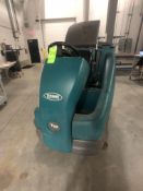 TENNANT RIDE ON FLOOR SCRUBBER, MODEL T16, S/N T16-22423, 1426 LBS, 36V