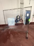 PORTABLE TRANSPARANT PARTITION / PLASTIC CURTAIN WALL, 96'' L X 78