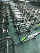 (10) ALUMINUM DOLLIES FOR FOOD STORAGE BINS APPX L26'' X W18'' X H25''