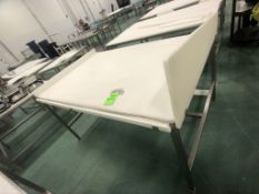 S/S TABLE WITH CUTTING BOARD TOP APPX DIM. LWH'' 74 X 39 X 36