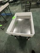 S/S TABLE WITH UMHW PLASTIC GUARDS, APPX DIM. LWH'' 38 X 26-1/2 X 27