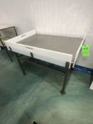 S/S TABLE WITH UMHW PLASTIC GUARDS, APPX DIM. LWH'' 48 X 35 X 32