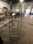 COTTERMAN 4-STEP LADDER PERFORATED APPX W16'' (MISSING 1 WHEEL)