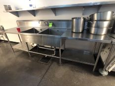 2-BOWL S/S SINK APPX LWH 10' x 2'6'' x 3' W/ EDLUND CAN OPENER