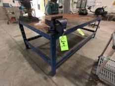 STEEL WORKSHOP TABLE APPX DIM. L96'' X W48'' X H34''