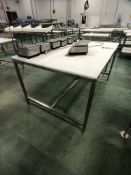 S/S TABLE WITH CUTTING BOARD TOP APPX DIM. LWH'' 72 X 48 X 37