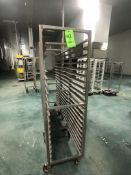 NEWAGE INDUSTRIAL (3) ALUMMINUM END LOAD 20-PAN PORTABLE SHEET/PAN RACK, 3'' SPACE (APPX $450 NEW)