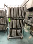 APPX 100 BAKING SHEET PANS (SOME PERFORATED) APPX DIM. OF PANS L21-1/2'' X W17-1/2'' INCLUDES S/S
