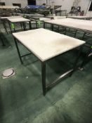S/S TABLE WITH UMHW CUTTING BOARD TOP, APPX DIM. LWH'' 48-1/2 X 32 X 34