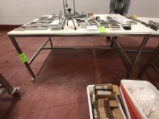 S/S TABLE WITH CUTTING BOARD TOP, APPROX. 72