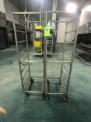 (2) ALUMMINUM END LOAD 9-PAN PORTABLE SHEET/PAN RACK