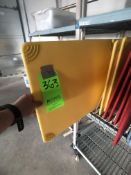 APPX (7) YELLOW PLASTIC CUTTING BOARDS WITH RUBBER CORNER, APPX L24'' X W17-3/4''