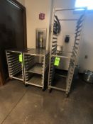 (2) NEW AGE PORTABLE 10-PAN BAKING RACKS, (1) NEW AGE 20-PAN ALLUMINUM BAKING RACK