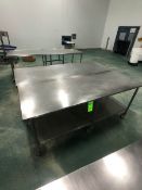 S/S TABLE ON CASTERS APPX 84