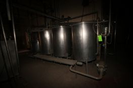 Tri-Clover 4-Tank CIP System, with (2) Centrigual Pumps. Includes S/S Balance Tank, Control Panel, &