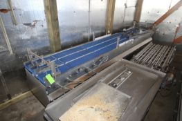Triple Lane S/S Product Conveyor, Aprox. 16' L x 32