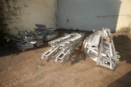 S/S Sections of Conveyor, with Straight Sections & Curve Sections (NOTE: Missing Legs & Belts) (