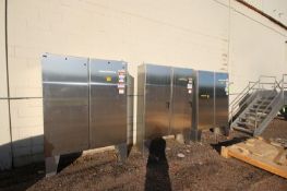 (3) S/S Double Door Control Panels, Mounted on S/S Legs (LOCATED IN MEDFORD, WI) (Rigging, Loading &