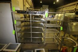 Portable S/S Racks, 1-with (6) S/S Shelves, Overall Dims.: Aprox. 51-1/2