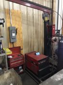 Lincoln Power Wave 455 Welder Complete with Welding Boom Arm and Lincoln Power Feed
